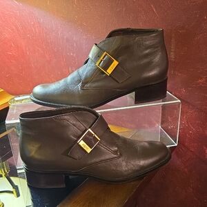 Etienne Aigner - Brown Leather Upper Boots for Women - Size 9